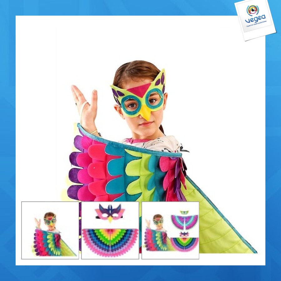 Set cape masque bird paradise 2 coloris assortis