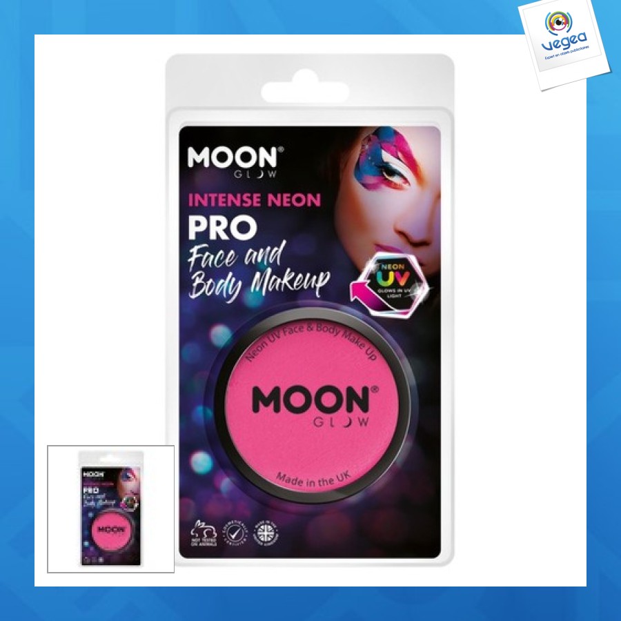 Moon glow pro intense neon uv maquillage personnalisé rose fluo 36g