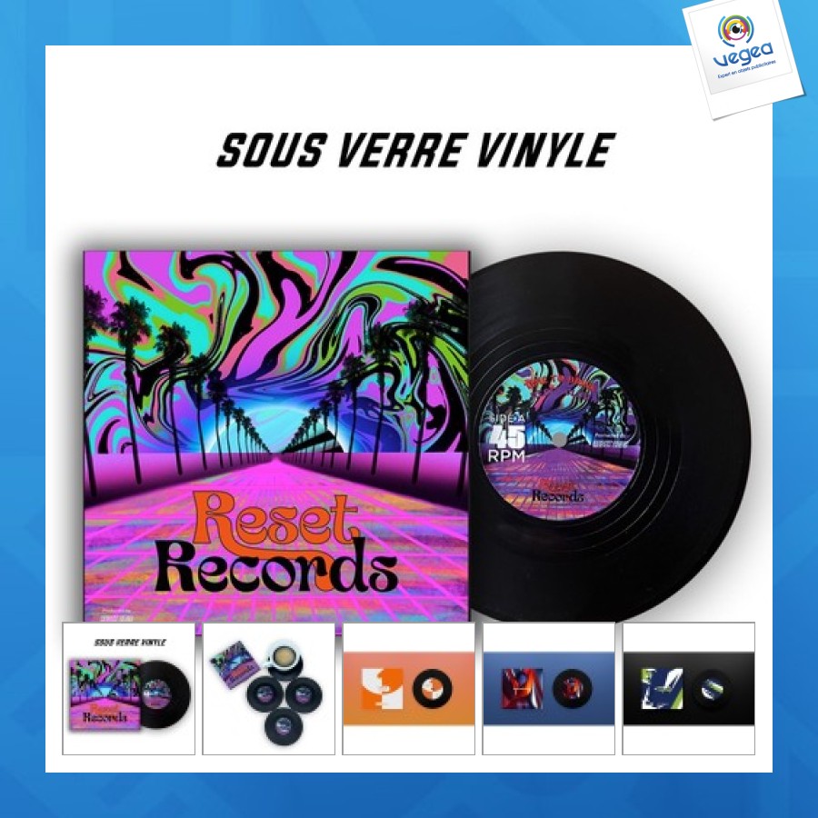 Pack de 4 sous-verres en vinyle 100% personnalisables