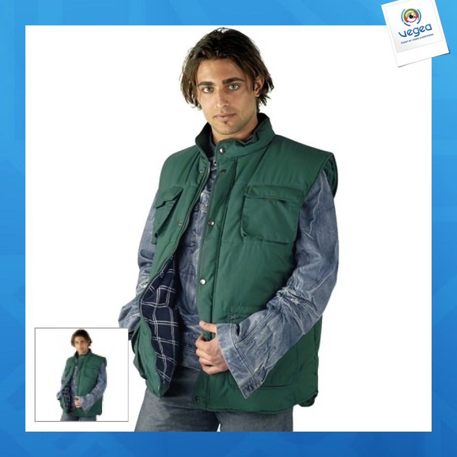 Veste publicitaire rembourrée multipoches