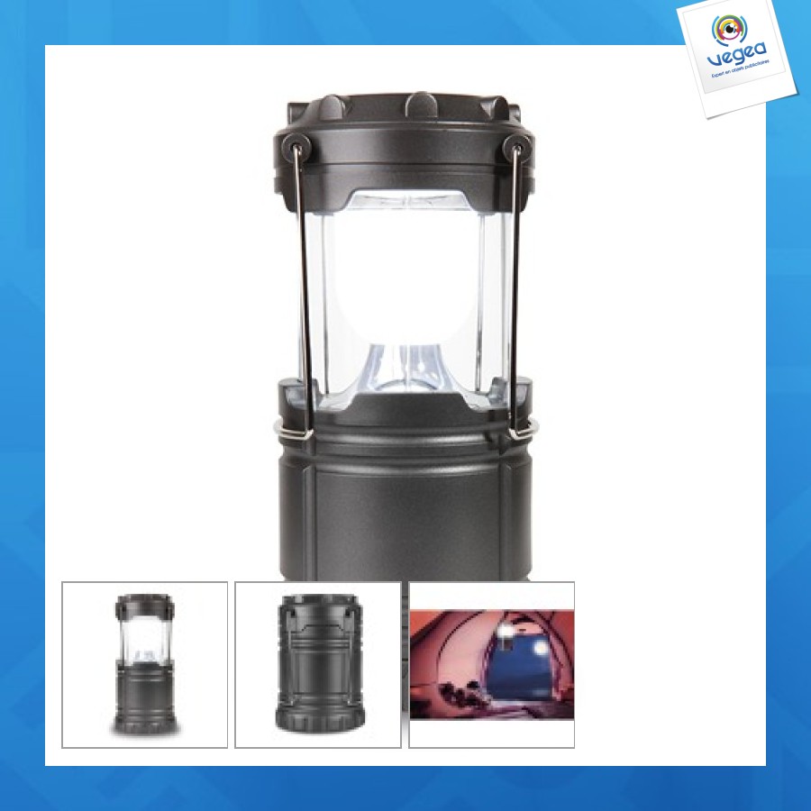Lampe de camping en plastique et métal