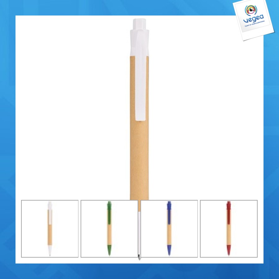 Stylo à bille personnalisé en carton recyclé et pla