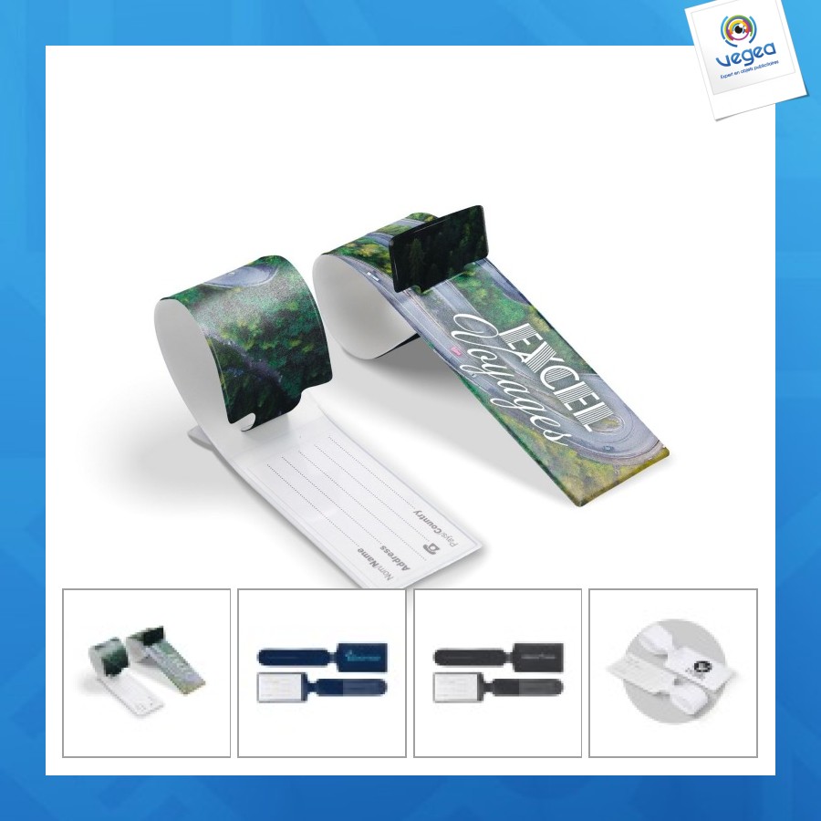 étiquette à bagage personnalisée en pvc recyclé - puht marquage quadri 1 face