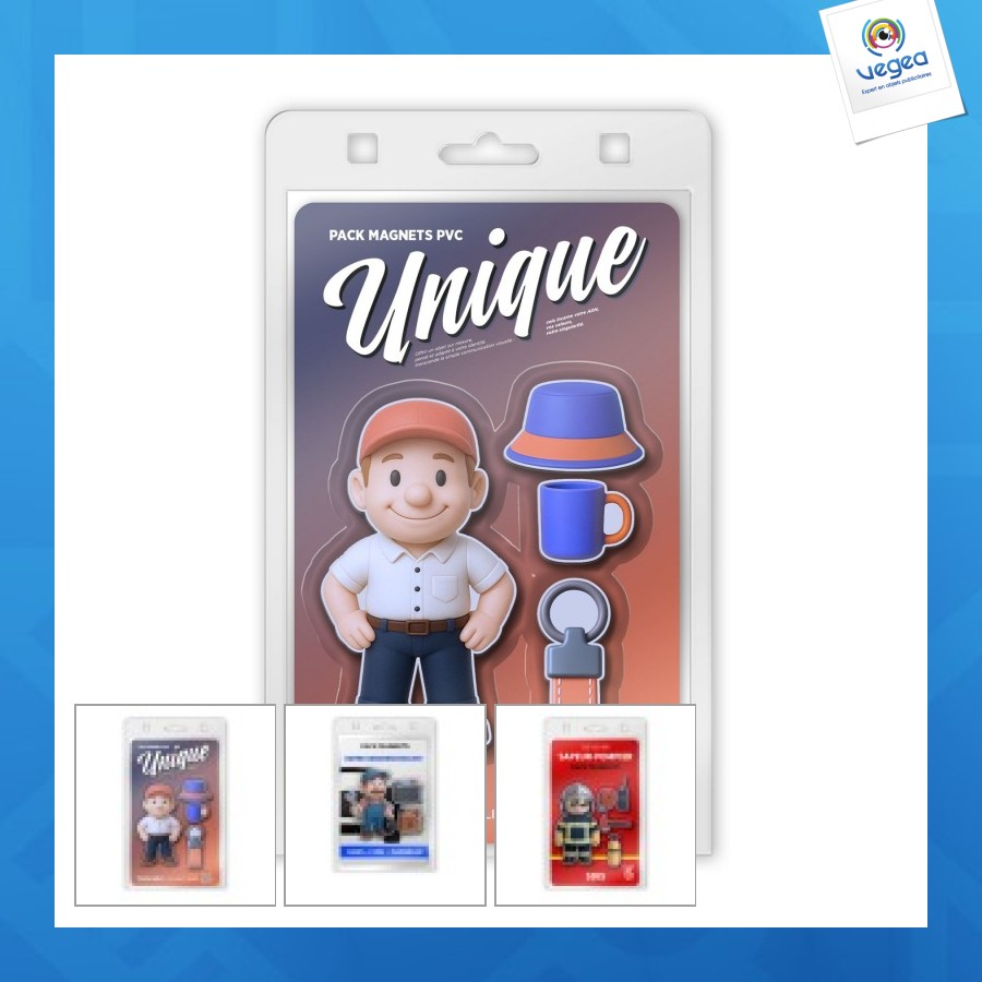 Starter pack magnet publicitaire - blister souple avec cartonnette
