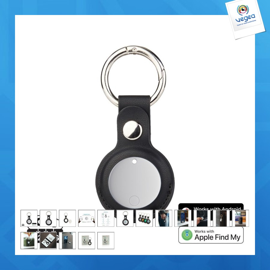 Retrouve-clés publicitaire en plastique recyclé rcs findmate dual