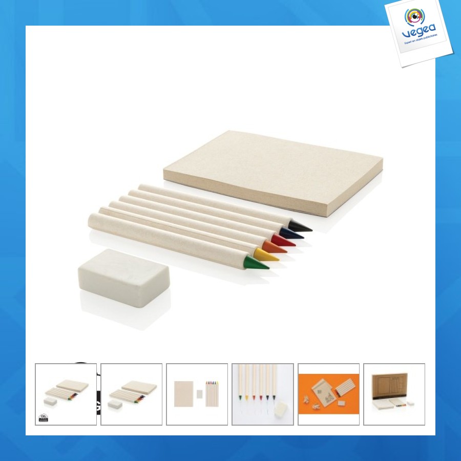 Set de 6 crayons de couleur personnalisables avec carnet grs infinity micki