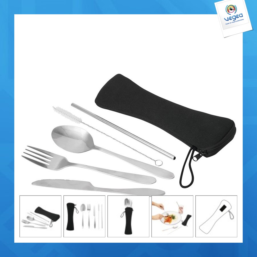 Ensemble de 5 couverts en acier inoxydable personnalisables