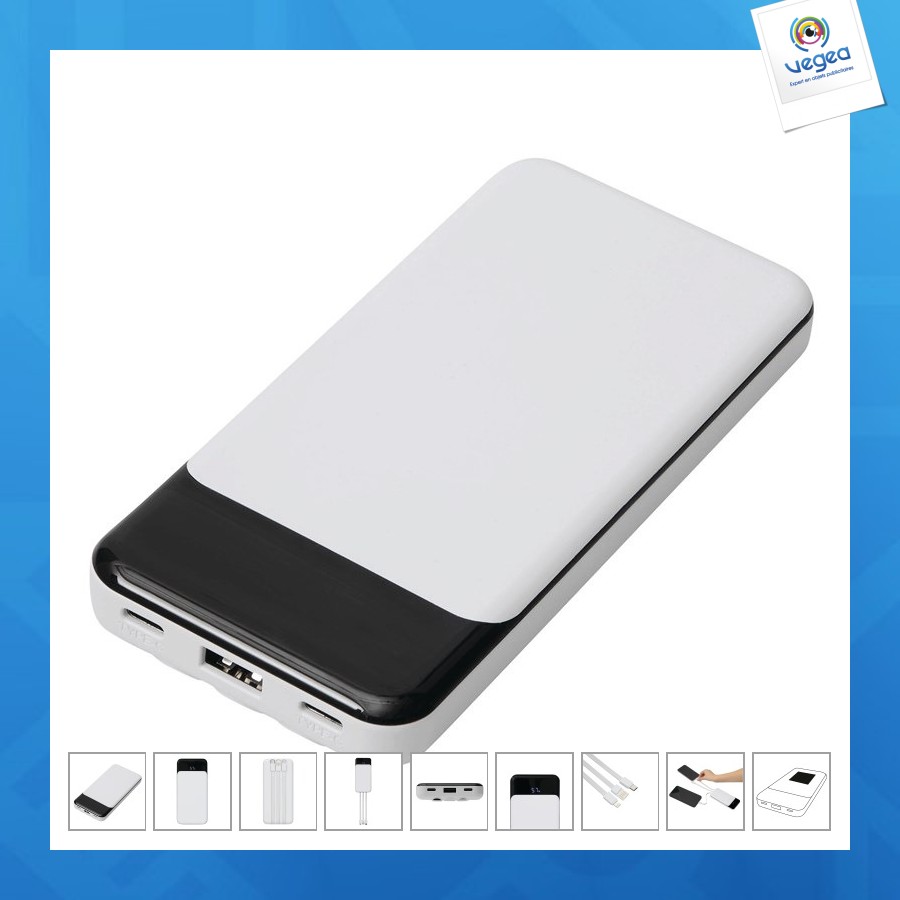 Powerbank avec logo avec câbles