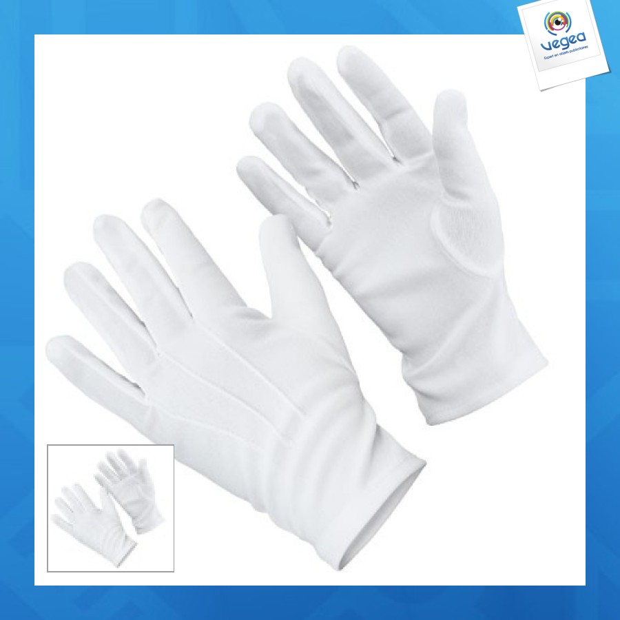 Gants personnalisés blancs