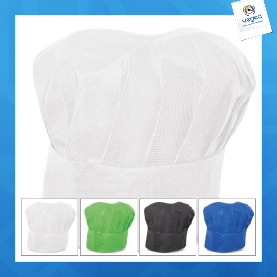 Toque publicitaire de cuisinier en non tissé