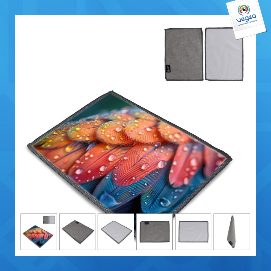 Chiffon de nettoyage personnalisable en microfibre rpet 13x18cm sublimation