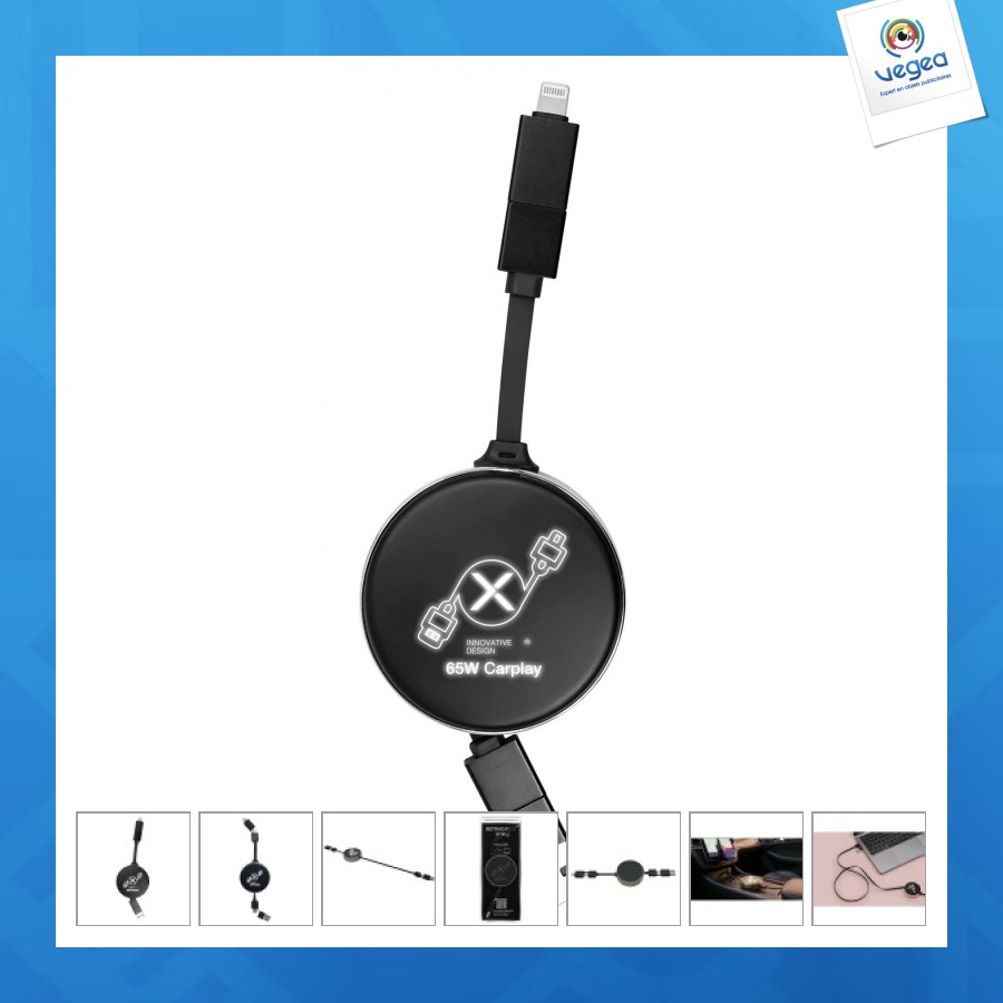 Retracable personnalisable 65w