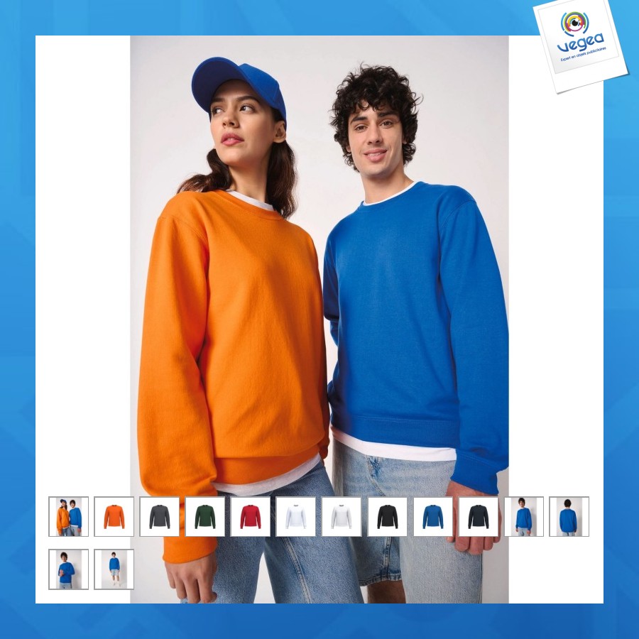 Sweat-shirt personnalisable col rond unisexe