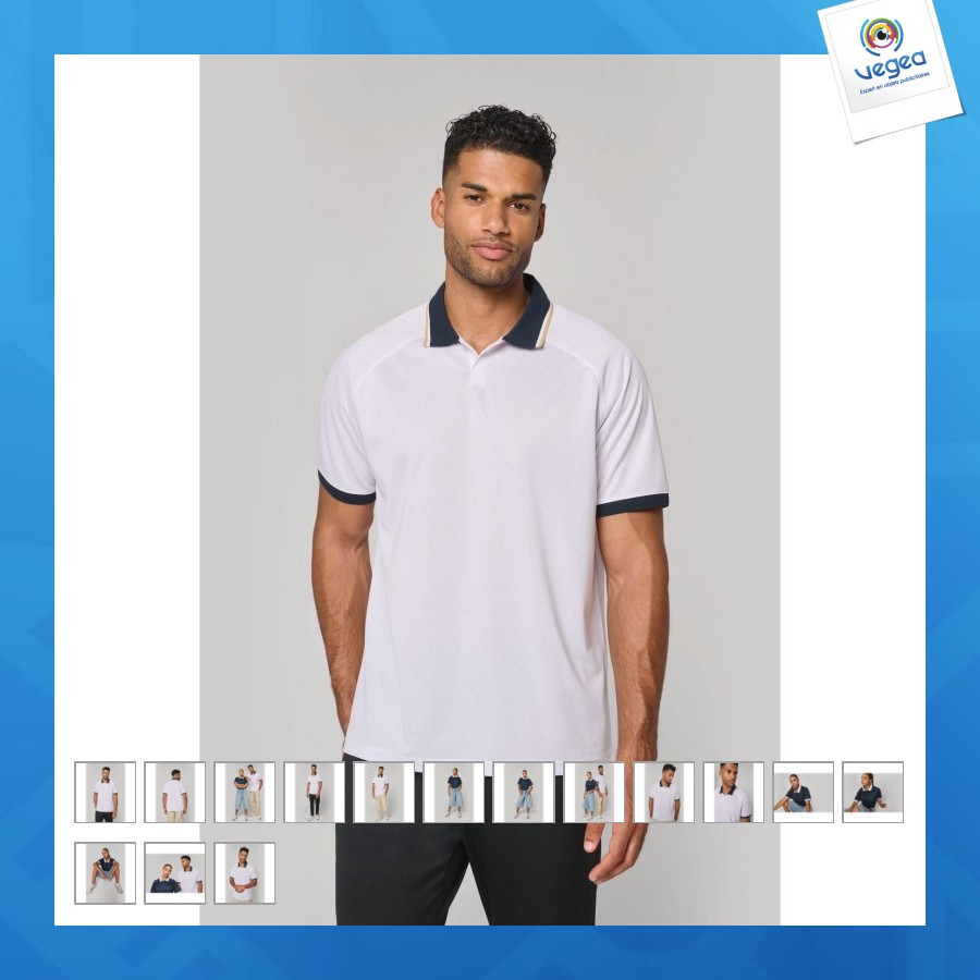 Maillot lifestyle à col polo publicitaire unisexe