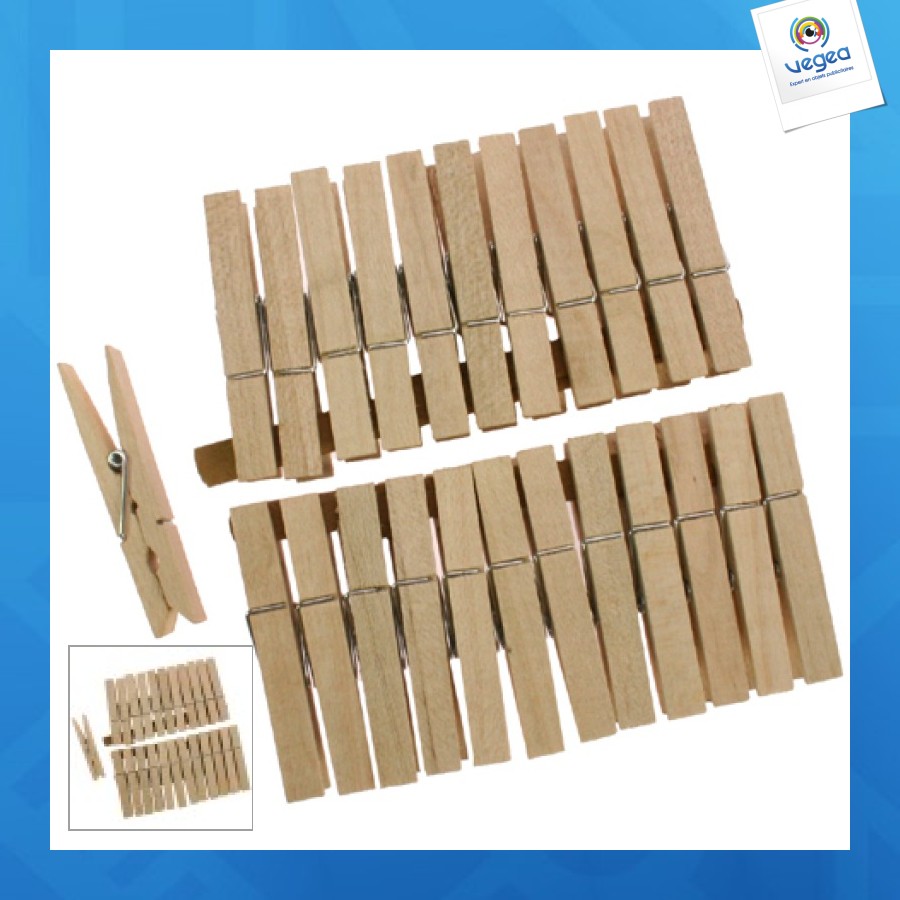 Pince à linge promotionnelle 7cm 24er naturel pinewood