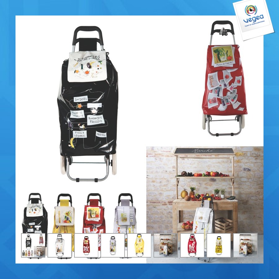 Chariot personnalisé shopping ludik 2 roues, 4-fois assorti