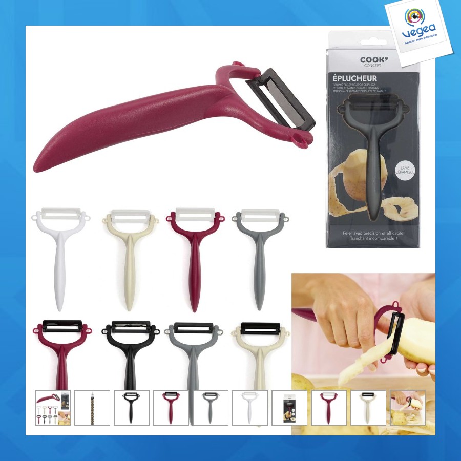 Eplucheur publicitaire ceramique couleurs assorties, 8-fois ass