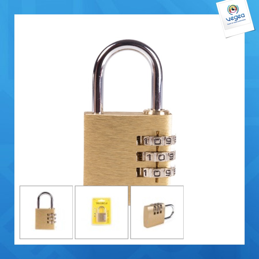 Tri-circle cadenas publicitaire serrure à combinaison 40mm bc