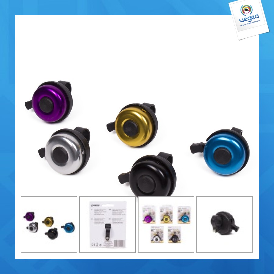 Sonnette de vélo avec logo 52mm mélange d'aluminium