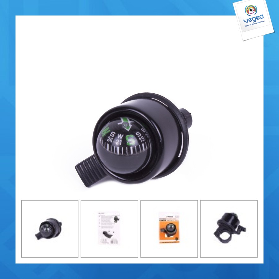 Sonnette de vélo personnalisable boussole 40mm
