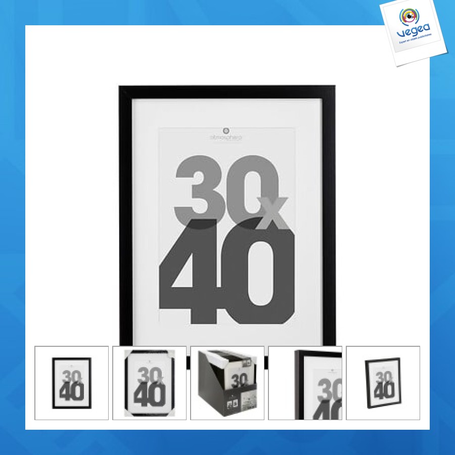 Cadre photo personnalisable nr eva 30x40 dis, noir