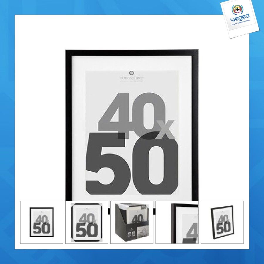 Cadre photo personnalisé nr eva 40x50 dis, noir