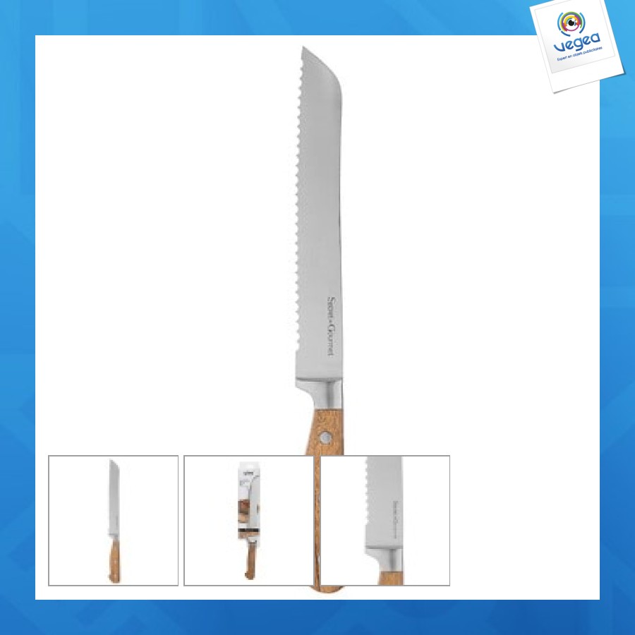 Couteau à pain personnalisable elegancia, beige