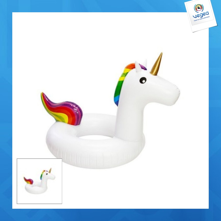 Bouée gonflable personnalisable licorne, environ 90cm
