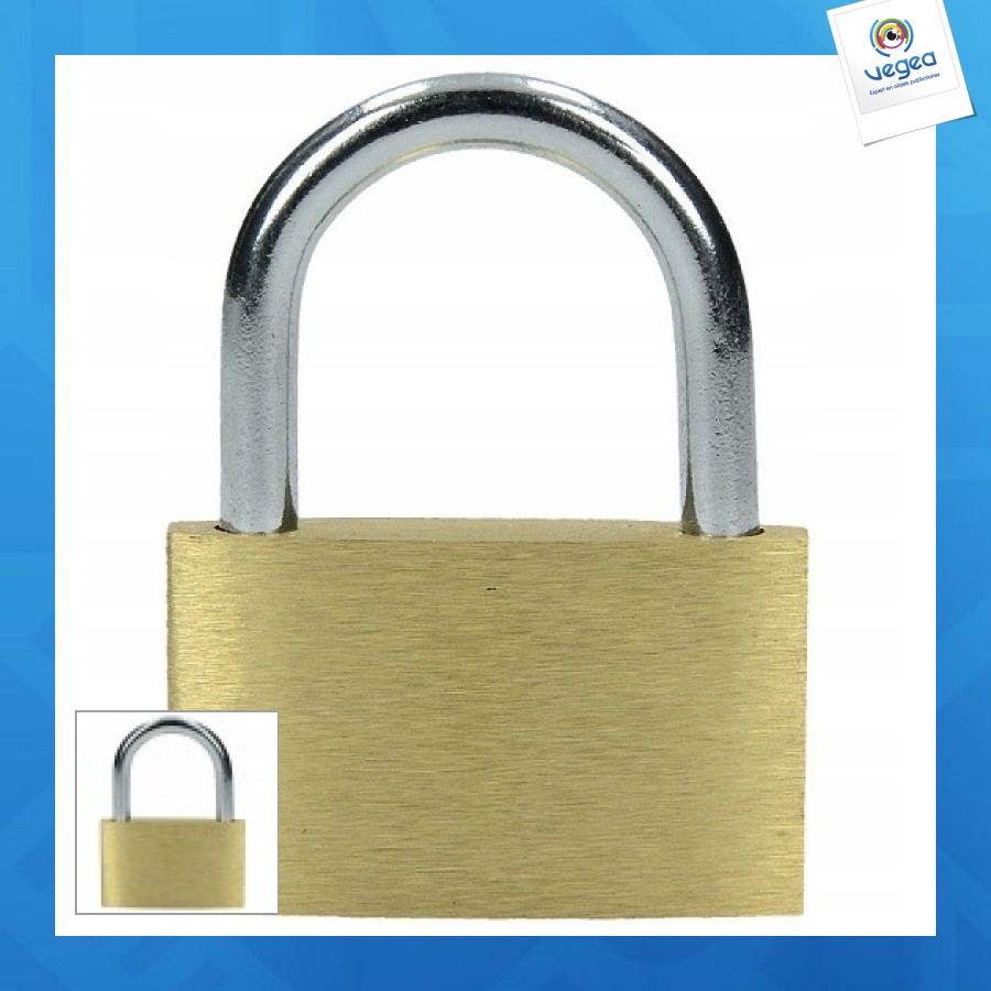 Cadenas avec logo en laiton cadenas lob de 60mm