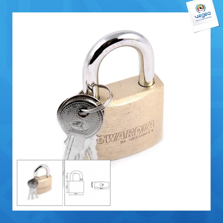 Cadenas publicitaire de garde en laiton de 40mm d'épaisseur