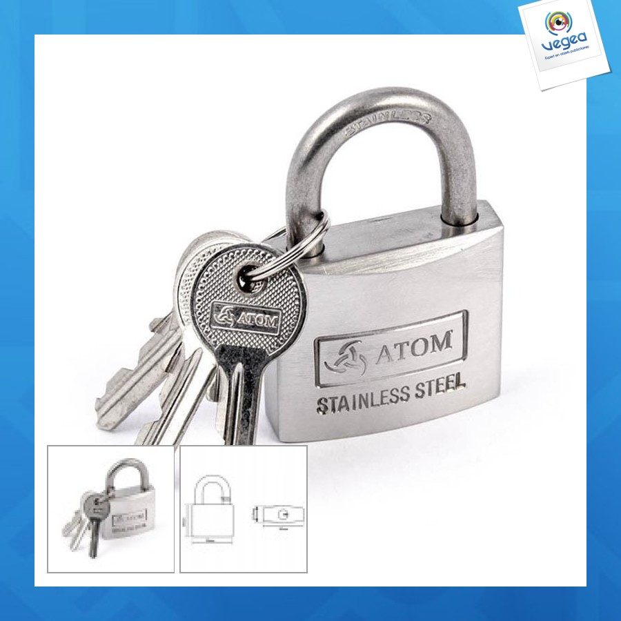 Cadenas personnalisable renforcé en acier inoxydable 30mm