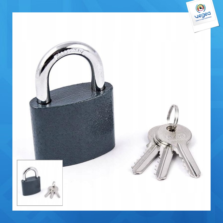 Cadenas personnalisable en fer verni blos 50mm clés