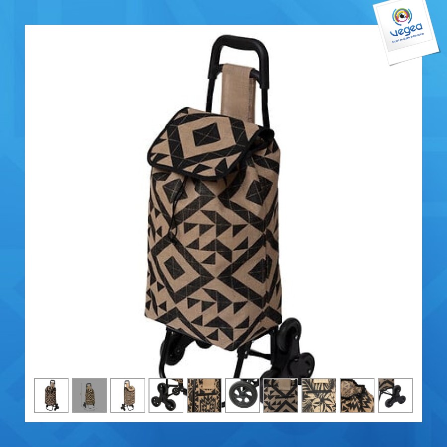 Chariot personnalisable 6roues jute terre inco, marron
