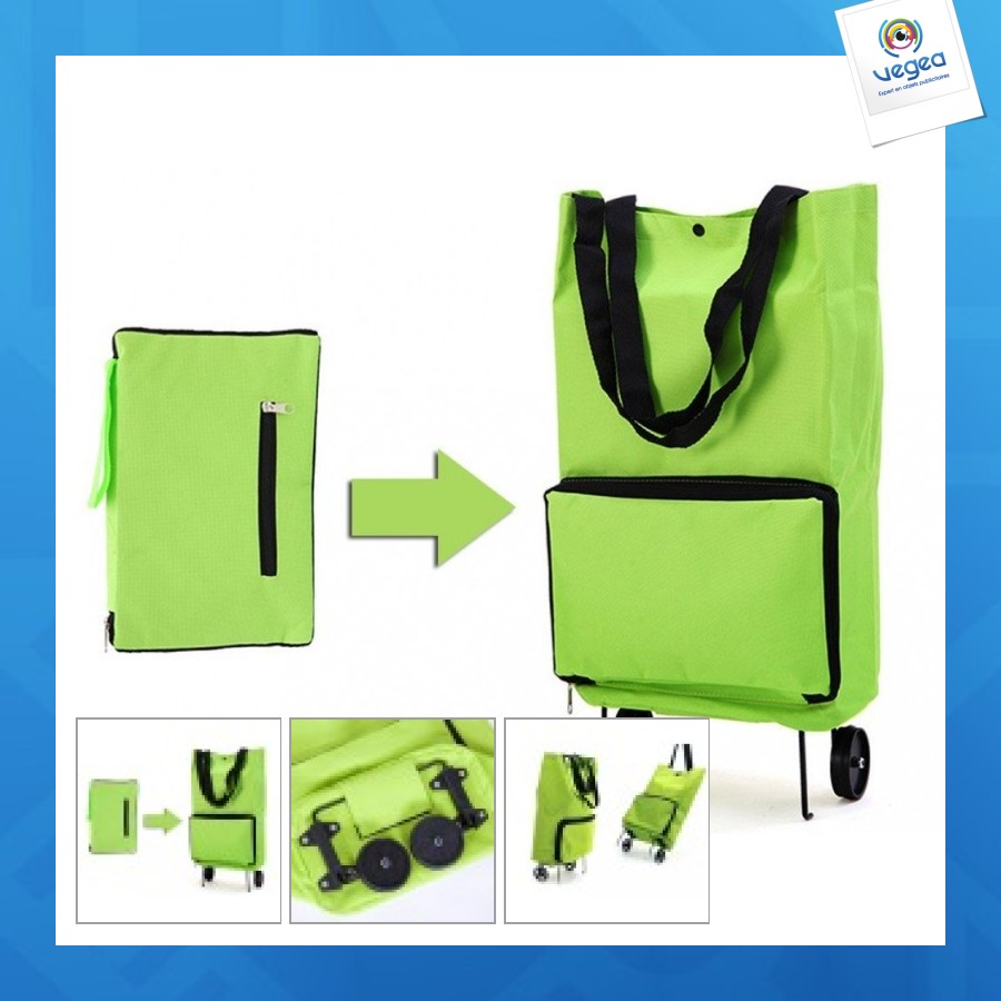 Sac shopping pliable à roulettes