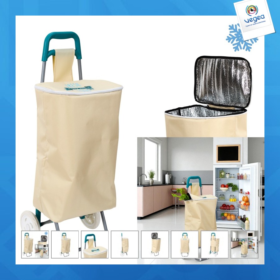 Chariot avec logo shopping 2 roues fraicheur