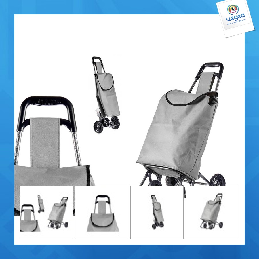 Chariot personnalisable à provisions gris clair