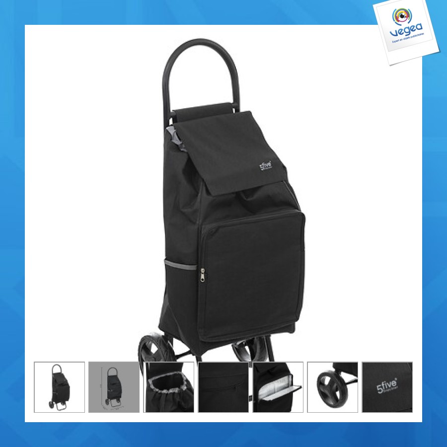 Chariot personnalisé 2roues metal noir nomade, noir