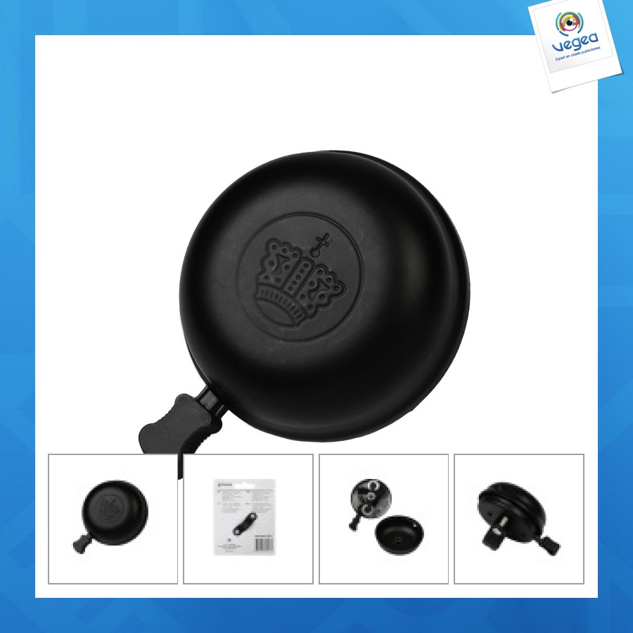 Sonnette de vélo publicitaire 54mm noir mat