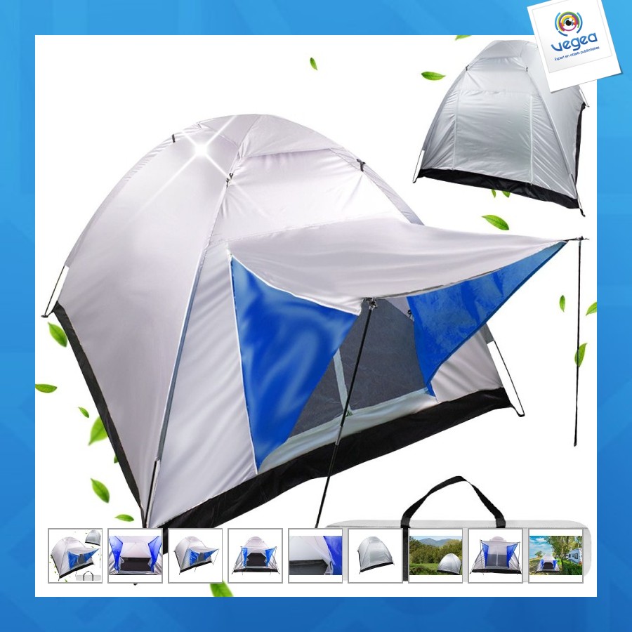 Tente de camping personnalisée avec toit igloo pour 4 personnes