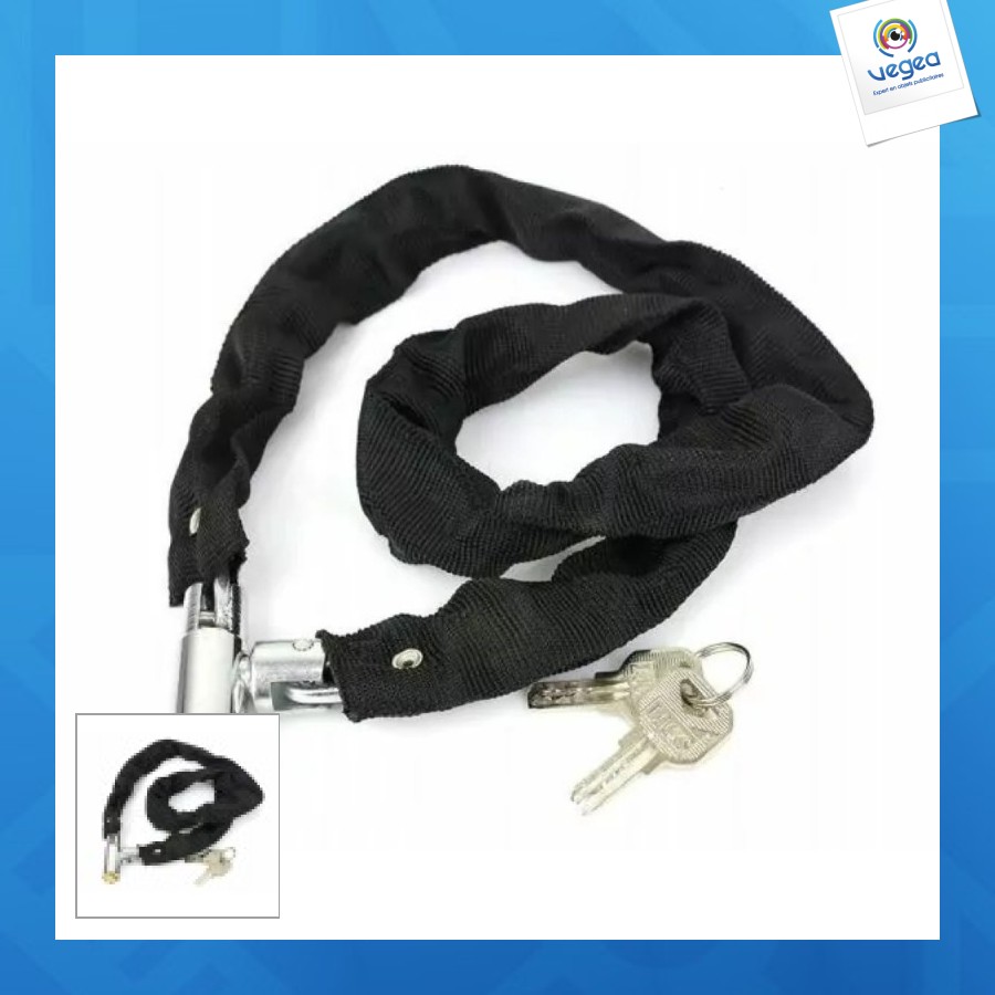 Chaîne de sécurité antivol personnalisable vélo 4,2x80cm