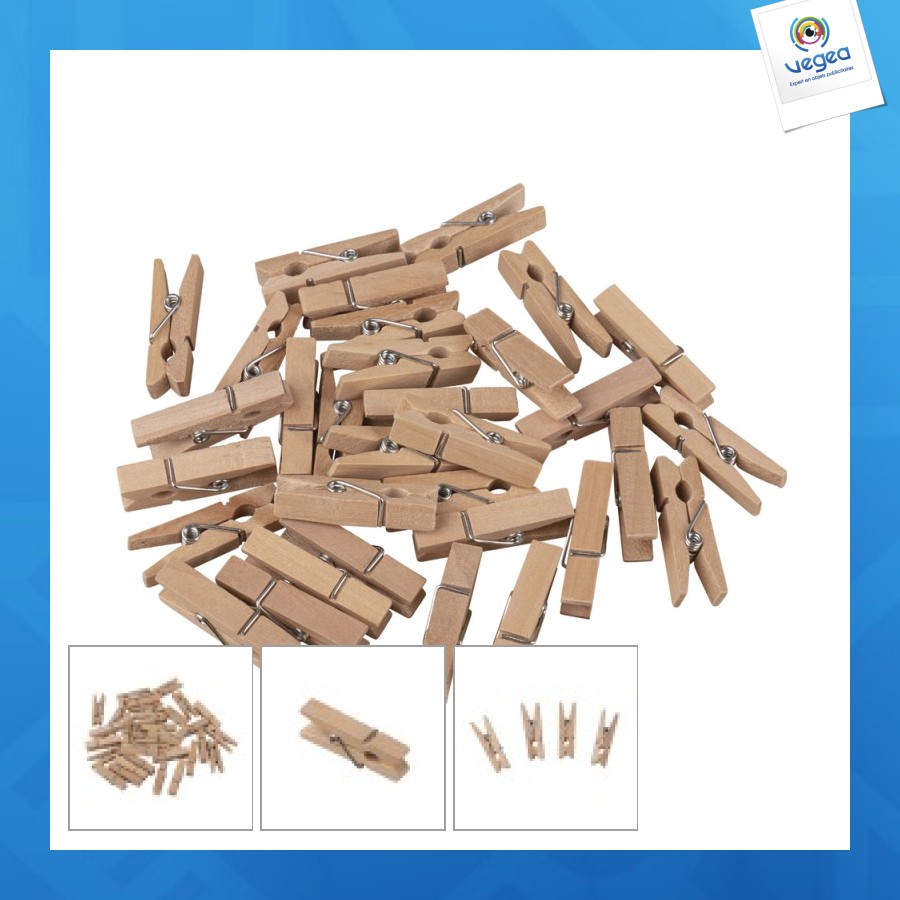 Bois pince à linge, fsc 100%, naturel, 32 pièces