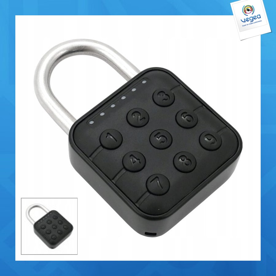 Cadenas personnalisable électronique 45mm avec bloc de verrouillage