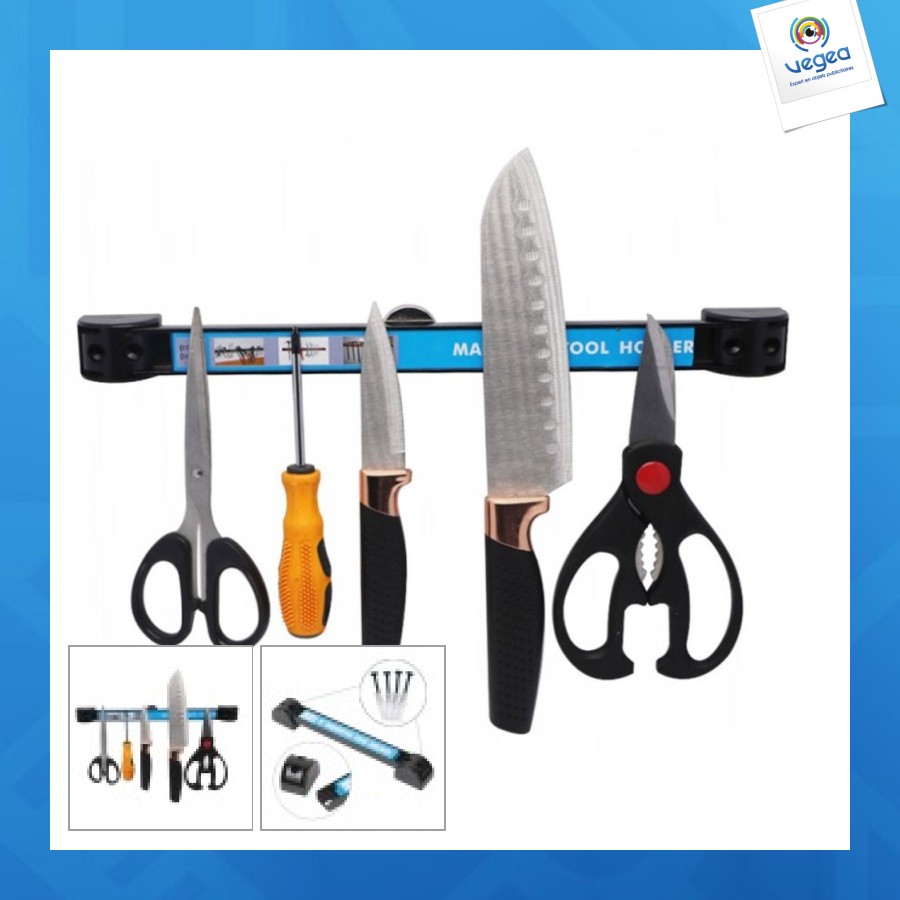 Bande magnétique avec supports de montage 20cm