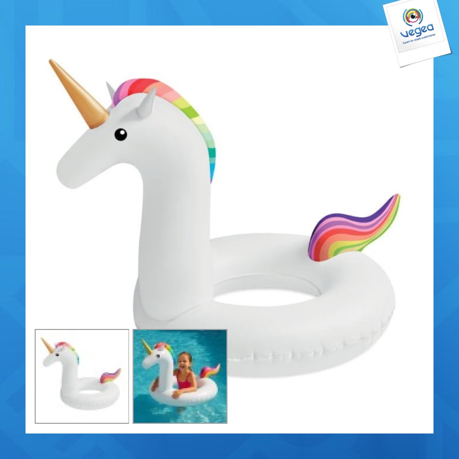 Bouée gonflable personnalisable géante forme licorne 120cm