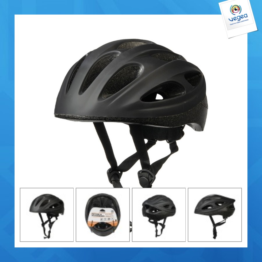 Casque de vélo publicitaire adulte taille l 58-61cm noir