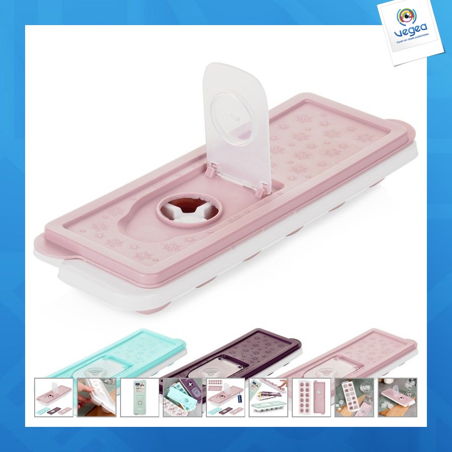 Moule à glaçons publicitaire en silicone avec couvercle 26,5x9,5cm
