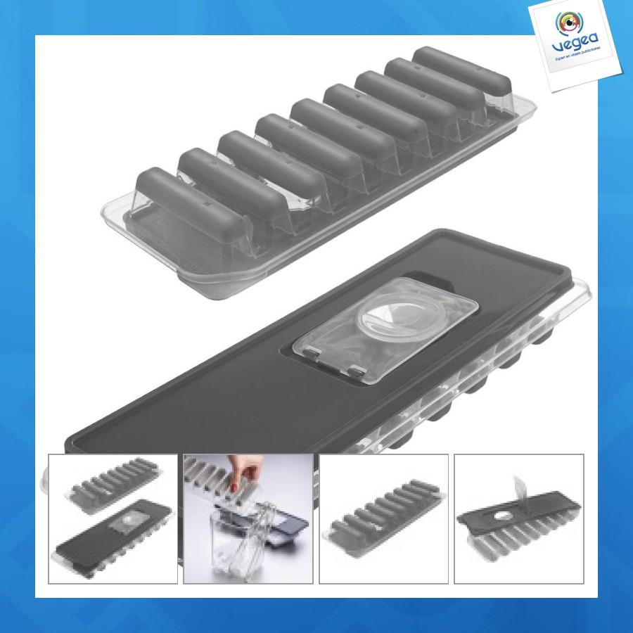 Moule à glaçons personnalisable en silicone avec couvercle 26,5x9,5cm