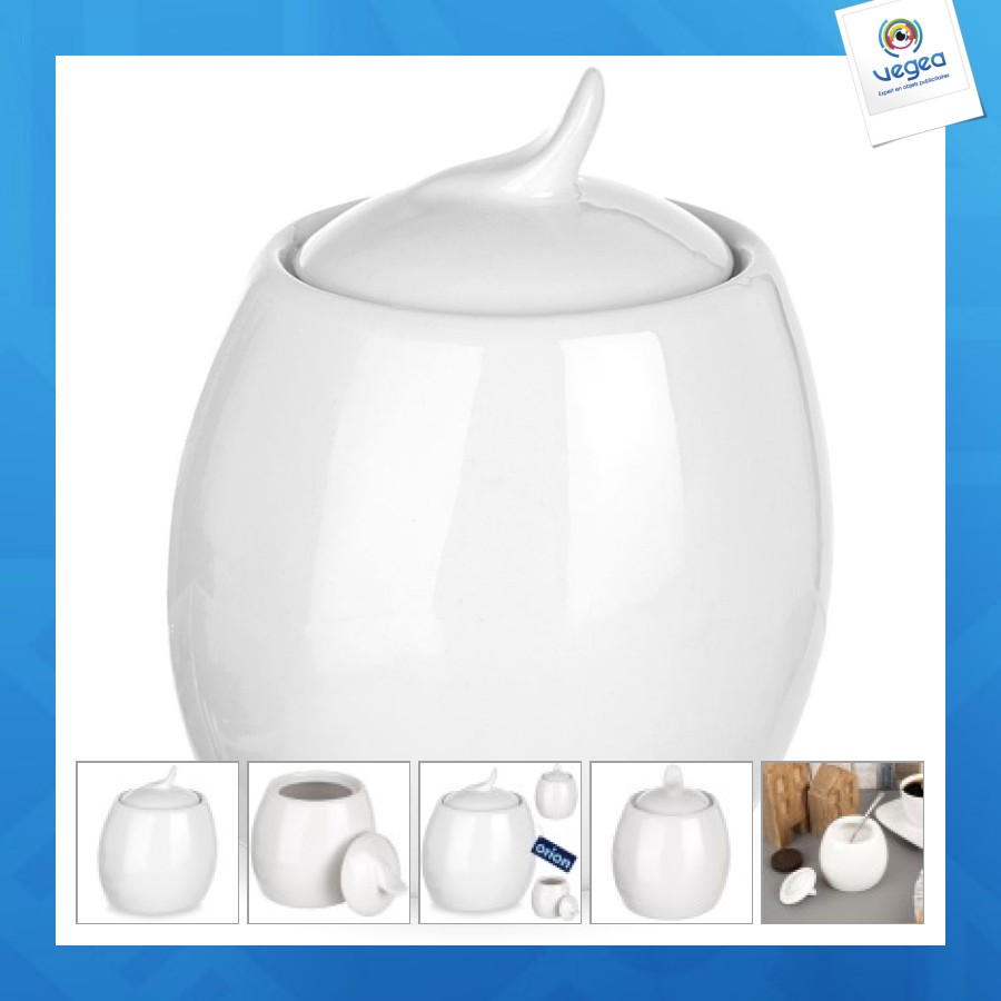 Sucrier personnalisable en porcelaine mona 240ml