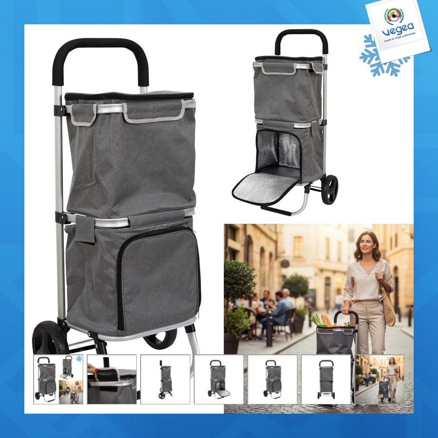 Chariot publicitaire aluminium fraicheur 2 compartiments