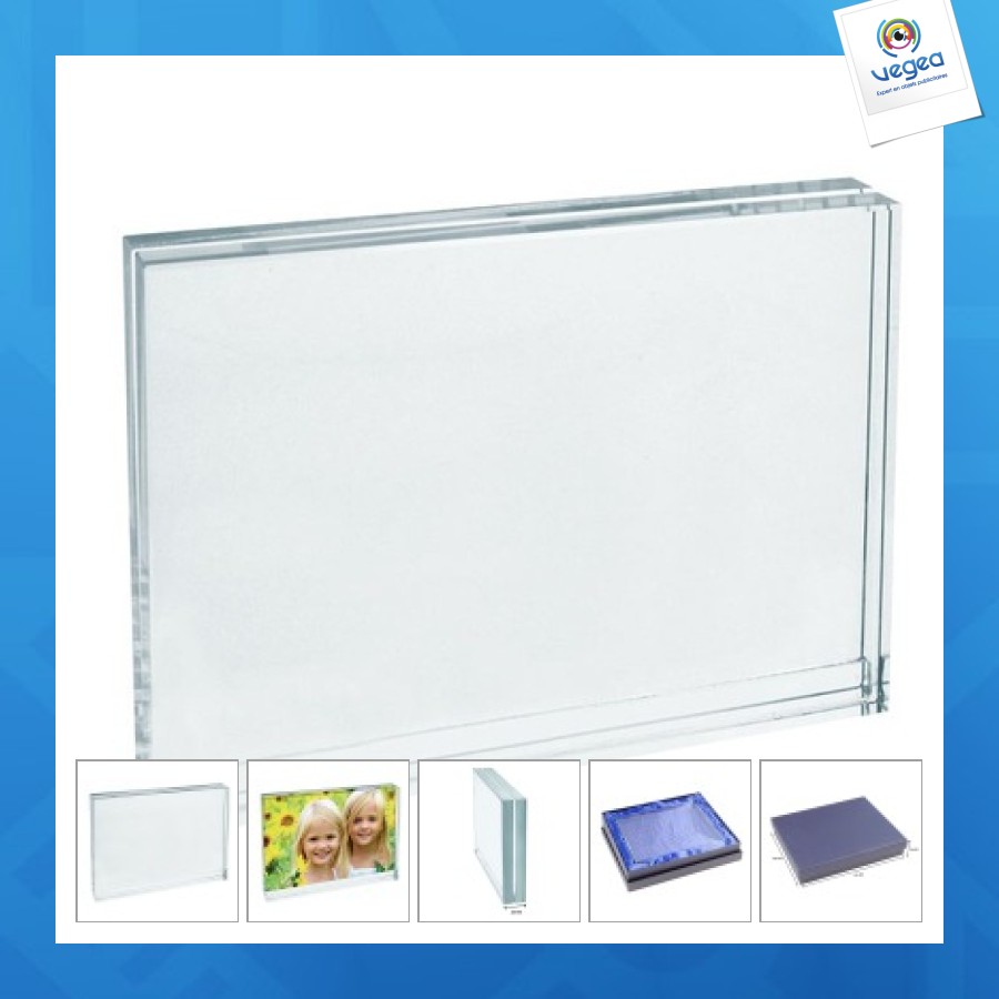 Cadre photo personnalisable glass - 180x130 mm - lux box